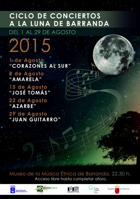 El ciclo 'A la luna de Barranda' comienza este sábado con el concierto de 'Corazones al sur'