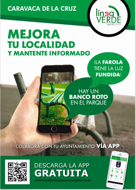 El Ayuntamiento de Caravaca implanta la 'Línea Verde' para que los vecinos envíen incidencias, reciban información sobre medioambiente y notificaciones en el móvil sobre servicios públicos