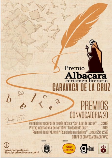 El Ayuntamiento de Caravaca de la Cruz convoca la 38 edición del Certamen Literario ´Albacara´